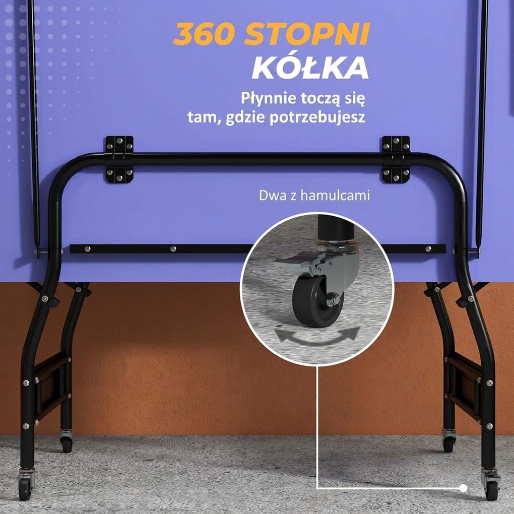 SPORTNOW Składany stół do tenisa stołowego średniej wielkości, w zestawie siatka, 3 piłeczki, blat 12 mm | Aosom PL