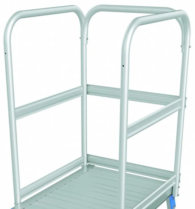 Mobilna aluminiowa drabina platformowa ze schodkami - 8 stopni, 1,92 m