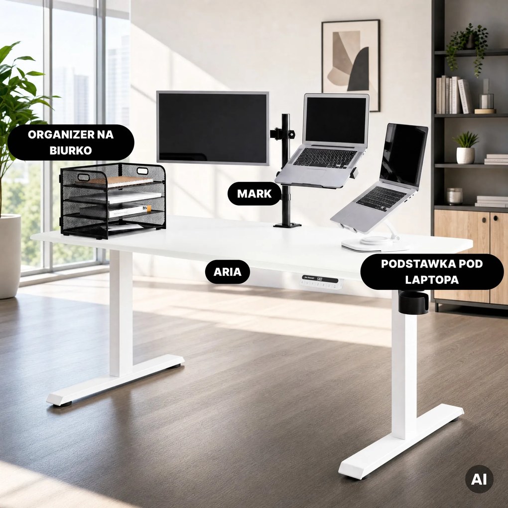 Uchwyt na monitor i laptop 2 w 1 czarny: MARK