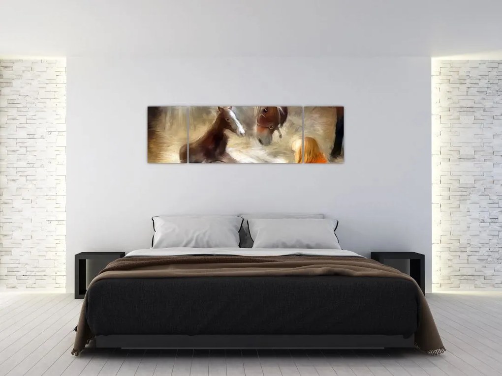 Obraz - Witaj na świecie, źrebaku (170x50 cm)