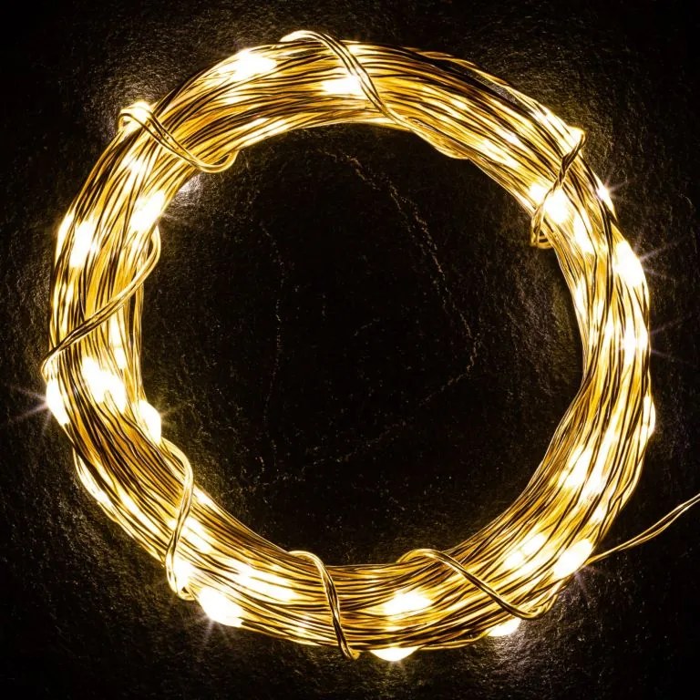 Zestaw 2 sztuk drutów świetlnych 50 LED - ciepła biel