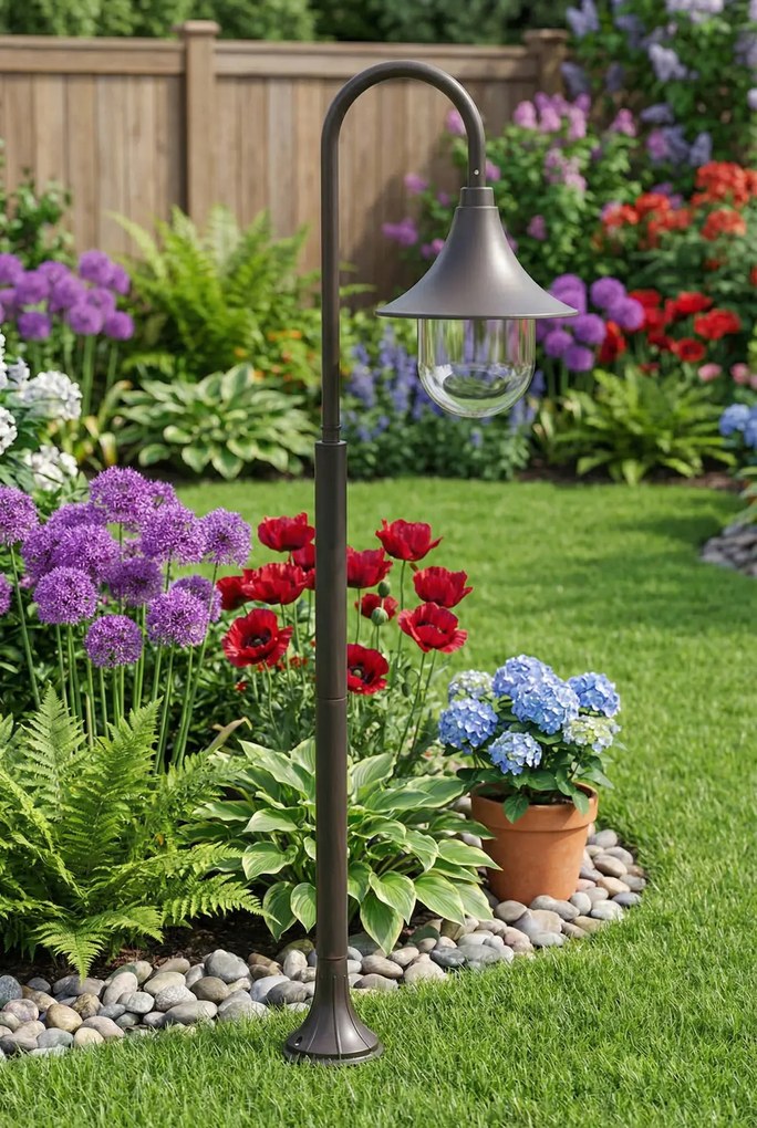 Brązowa niska lampa zewnętrzna stojąca - A464 K6-Z49