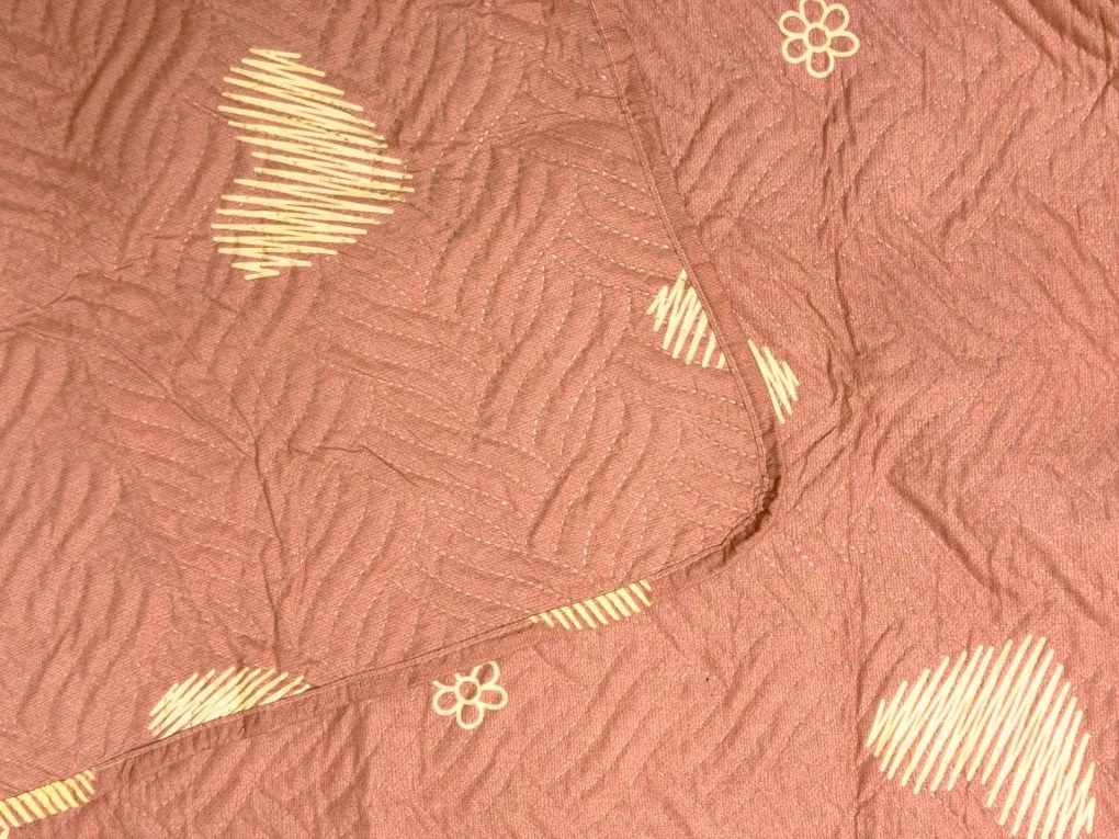 Narzuta na łóżko ORANGE HEART, różowa Rozmiar: 220 x 240 cm