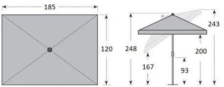 SUNLINE WATERPROOF 185 x 120 cm - parasol uchylny : Substancja Desen - 810