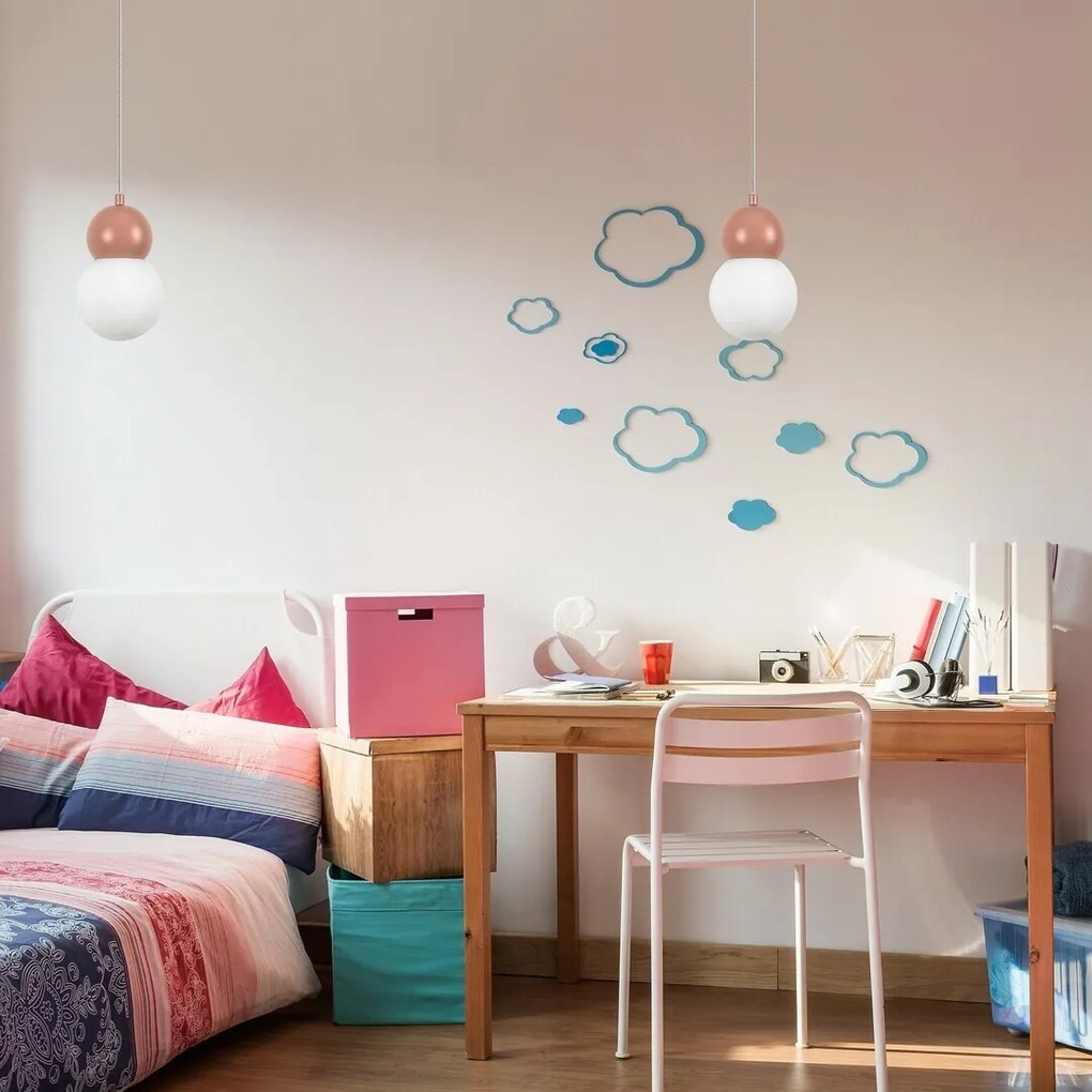 Rabalux 72280 wisząca lampa dziecięca z metalu iszkła Gellia, różowa