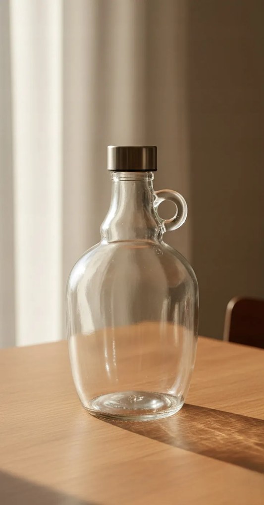 Karafka szklana Butelka Galon 1000ml Ucho Dama Na Wino Whisky Grube Szkło