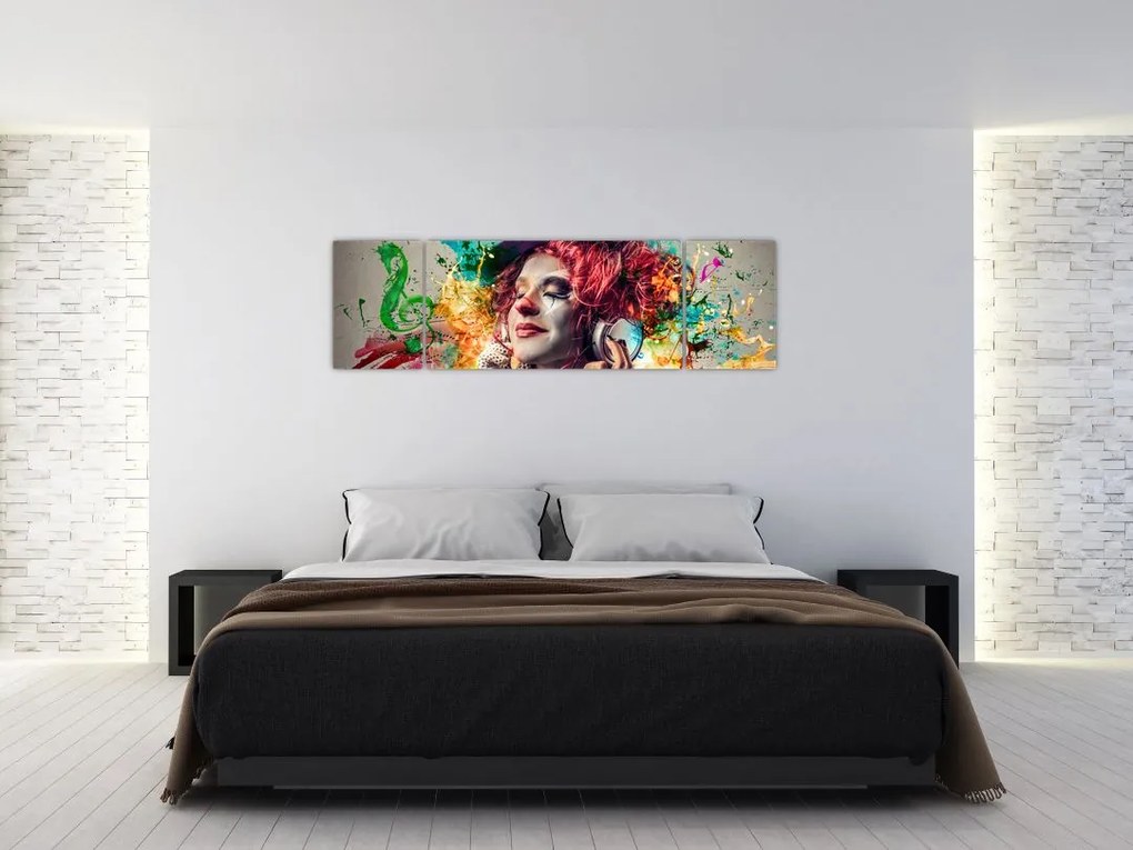 Obraz - Artystka ze słuchawkami (170x50 cm)