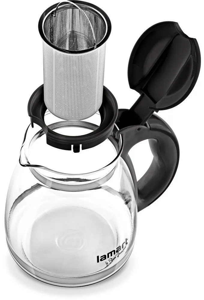 Lamart LT027 czajnik Verre 1,5 l, czarny