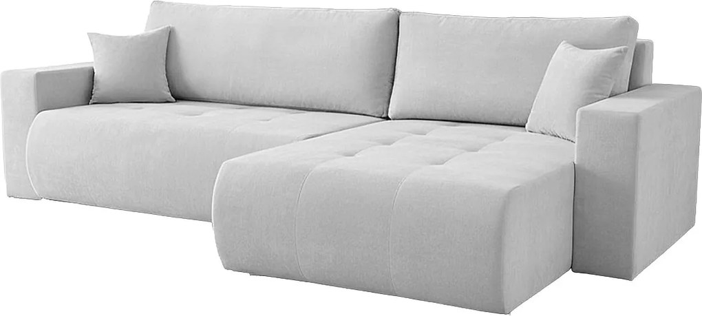 Uniwersalny narożnik do salonu Kora - tkanina Wind, jasnoszary