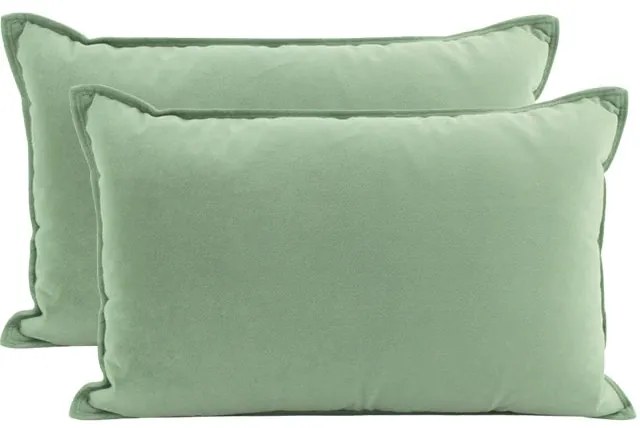 Zielona aksamitna poszewka na poduszkę MISTY JADE 72x52 cm
