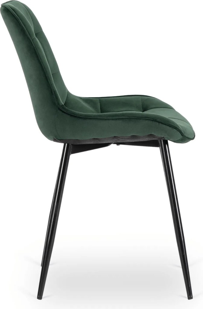 Zestaw Stół Okrągły Rozkładany HARRY 102-142 cm Dąb Craft/Czarny i 4 Krzesła Tapicerowane CHRIS Zielone Nowoczesne