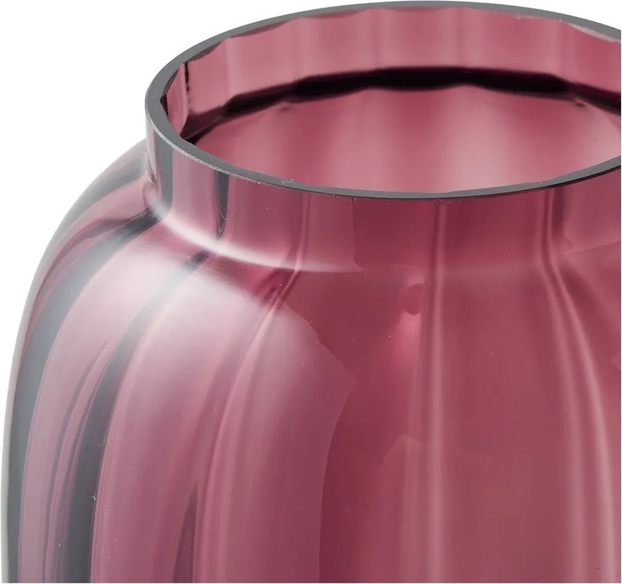 Czerwony szklany ręcznie wykonany wazon (wysokość 21 cm) – House Nordic