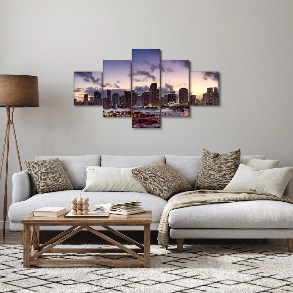 Obraz metropolii z drapaczami chmur (125x70 cm)
