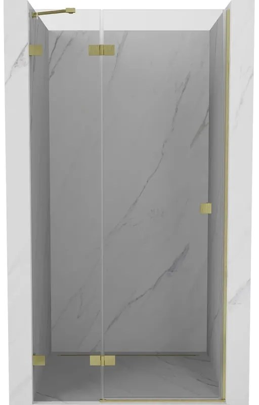 Mexen Lunar drzwi prysznicowe uchylne lewe 125 cm, transparent, złote szczotkowane - 834-125-000-55-00-L