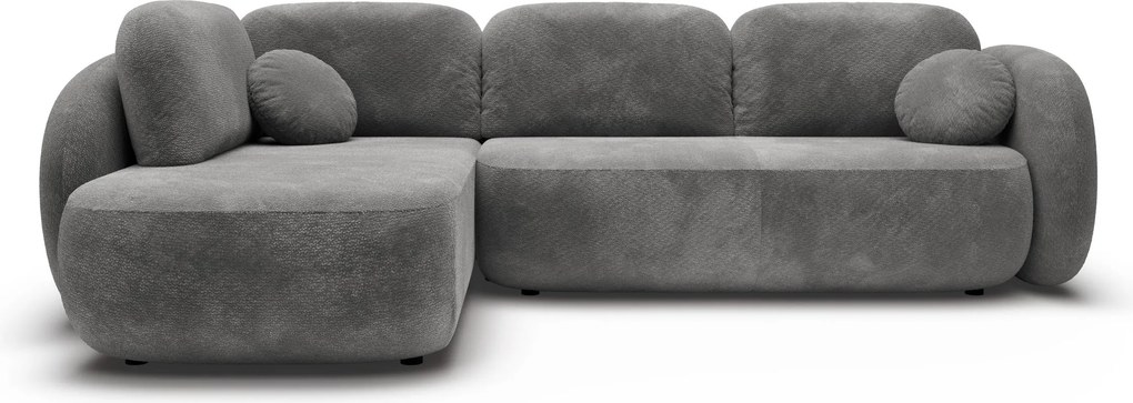 Masseno Narożnik AMICO z funkcją spania i pojemnikiem na pościel Narozniki L, Rozkładana sofa - Szary, EGON 13