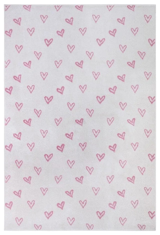 Biało-różowy dywan dziecięcy 160x235 cm Hearts – Hanse Home