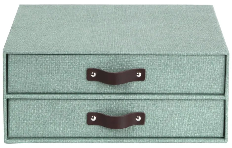 Zielony kartonowy organizer z szufladką Birger Canvas Paper Laminate – Bigso