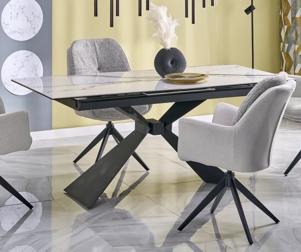 Rozkładany stół Luciano Halmar efekt białego marmuru