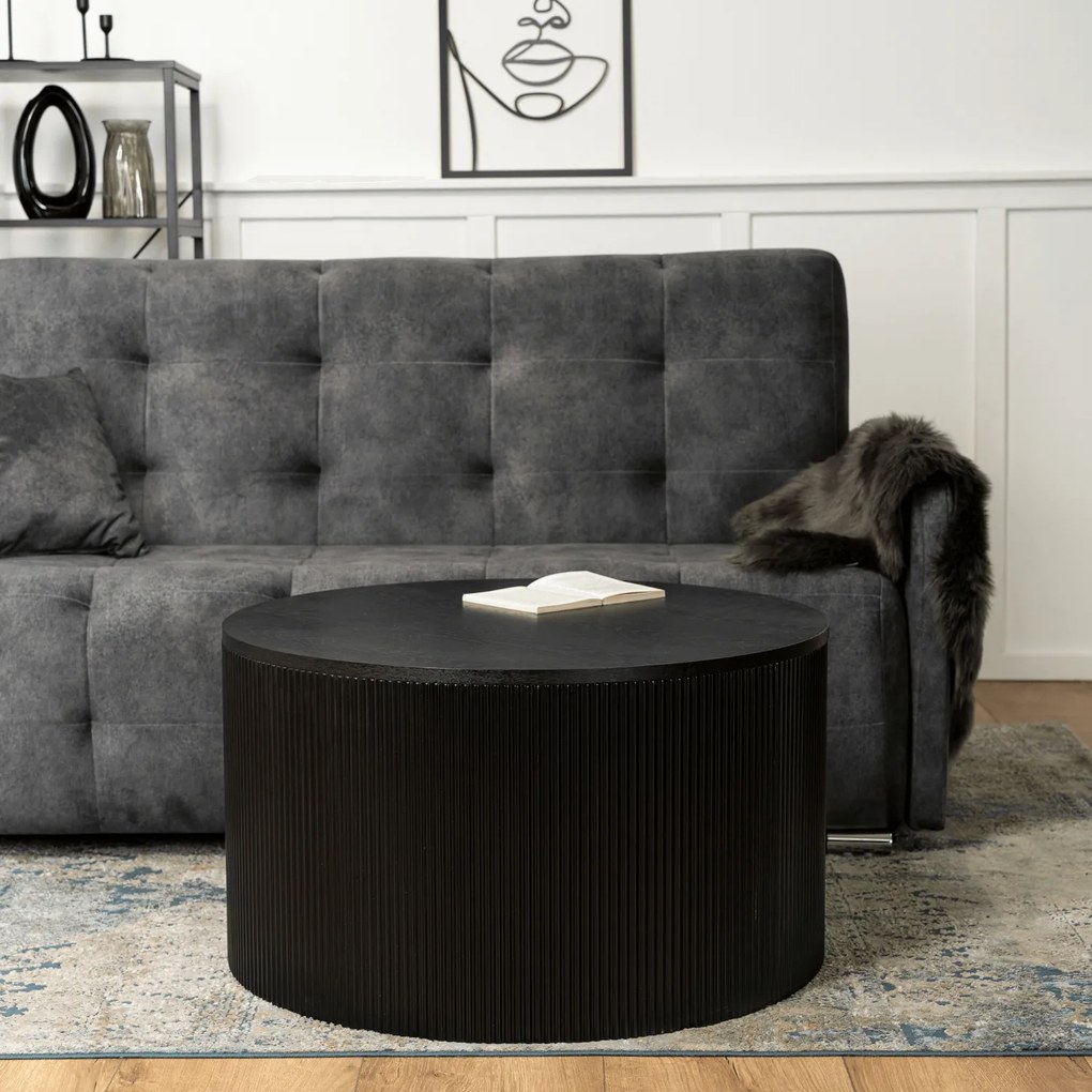 Stolik Kawowy HOPE MAX 80 cm Czarny Nowoczesny Loft