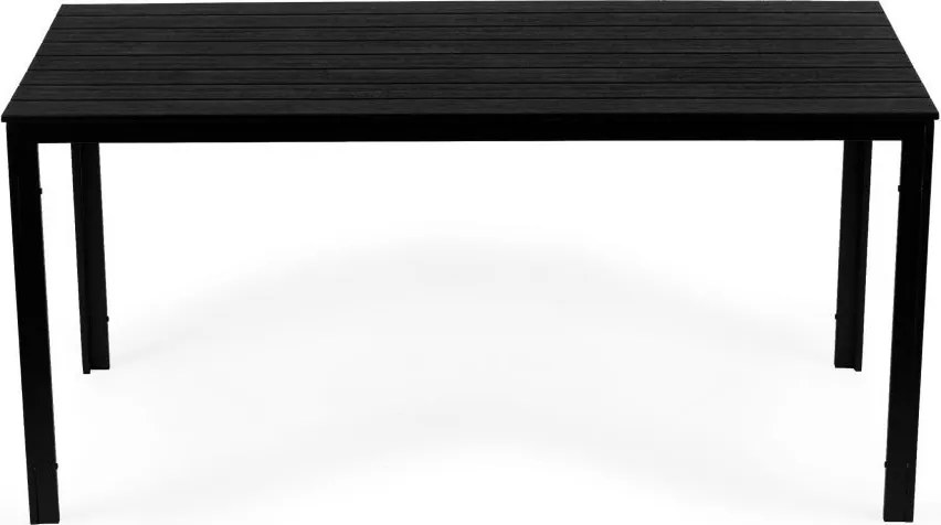 Stół ogrodowy polywood dla 6 osób Sorelia 156x78 cm, czarny