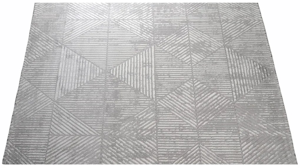 Dywan nowoczesny 3D Anett trójkąty szary 200 cm x 290 cm