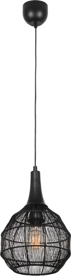 Lampa wisząca w kolorze matowej czerni z metalowym kloszem Soraya – Trio