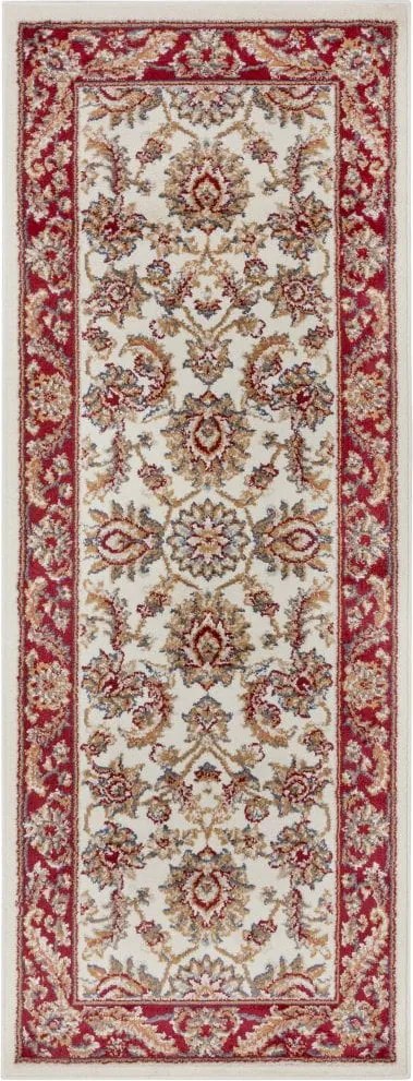 Dywan Luxor Perski Florystyczny kremowo - czerwony 80 cm x 240 cm
