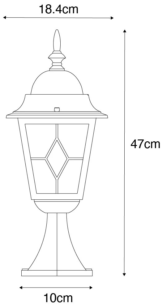 Zewnetrzna Antyczna latarnia ogrodowa w kolorze starego złota 45 cm - Antigua klasyczny/Antyczny Oswietlenie zewnetrzne