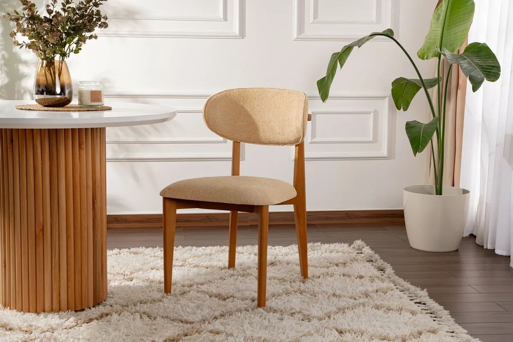 Zestaw krzeseł do jadalni Lionte Beige and DarkOak, 2 szt.