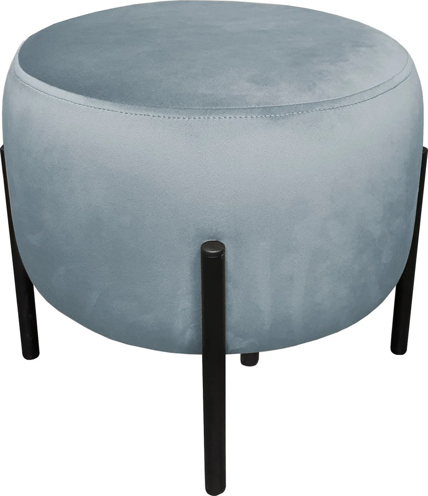 Pufa OLA loft ławka podnóżek metal : Kolor Stelaża - Czarny , Kolor tkaniny - VELVET - BL06, Typ tkaniny - Velvet