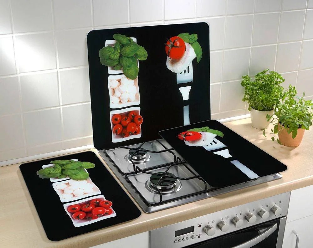 Szklane płyty ochronne CAPRESE na kuchenkę – 2 sztuki, WENKO