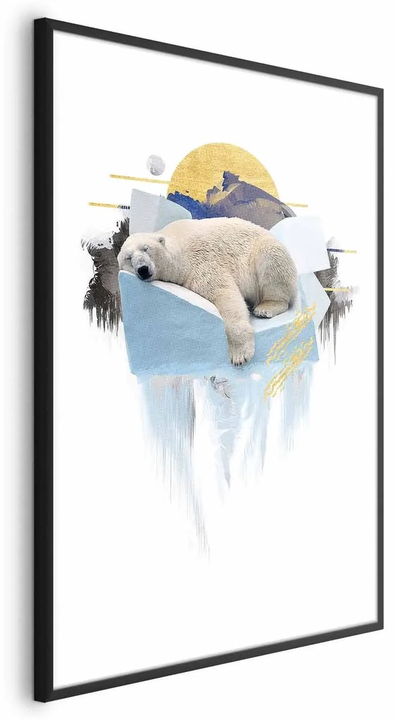 Plakat Niedźwiedź polarny 60x90 cm z ramą czarną bez marginesu ARTGEIST B