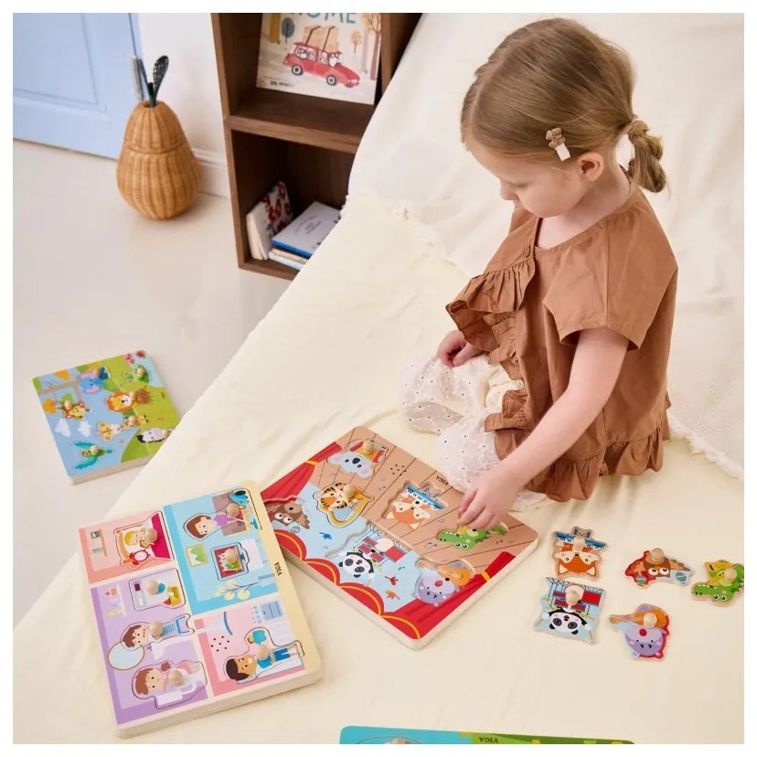 Viga puzzle dźwiękowe dopasuj muzykujące zwierzęta