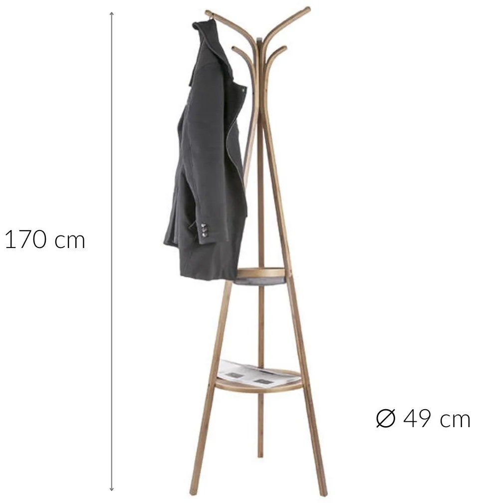Wieszak na kurtki NATIVE, bambus, 170 cm