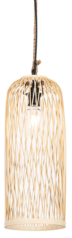 Rustykalna lampa wisząca zewnętrzna z rattanu 25 cm - Calamus