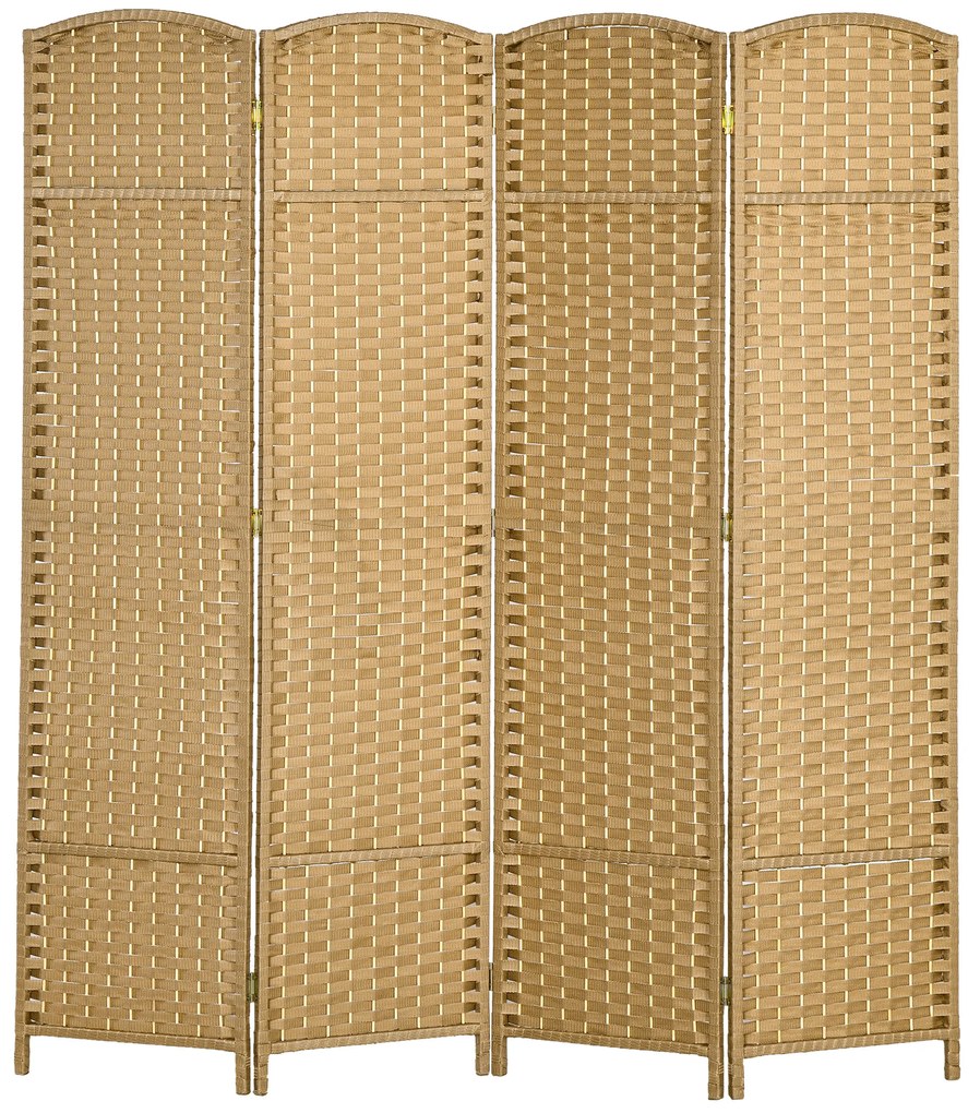 HOMCOM 4-częściowa Przegroda, Składana Przegroda Wzrokowa, Przegroda do Salonu, Sypialni, Biura Domowego, Naturalna