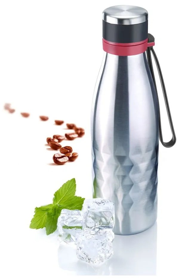 Jasnoszara silikonowo-nierdzewna butelka podróżna 550 ml Viva – Westmark