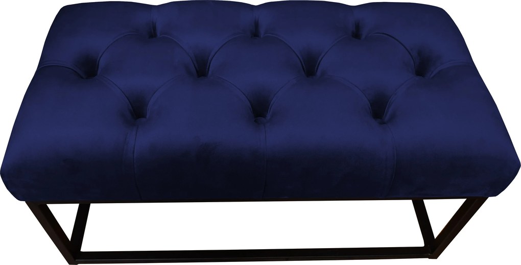 Ławka CHESTERFIELD tkanina Welur loft ławka metal : Kolor Stelaża - Czarny , Kolor tkaniny - VELVET - MG16, Typ tkaniny - Velvet