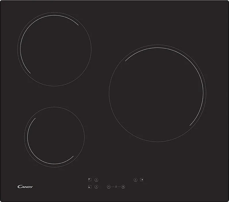 Płyta ceramiczna Candy CH63CC/4U2 3 pola grzewcze 5500W czarna z zabezpieczeniem przed dziećmi i przepełnieniem