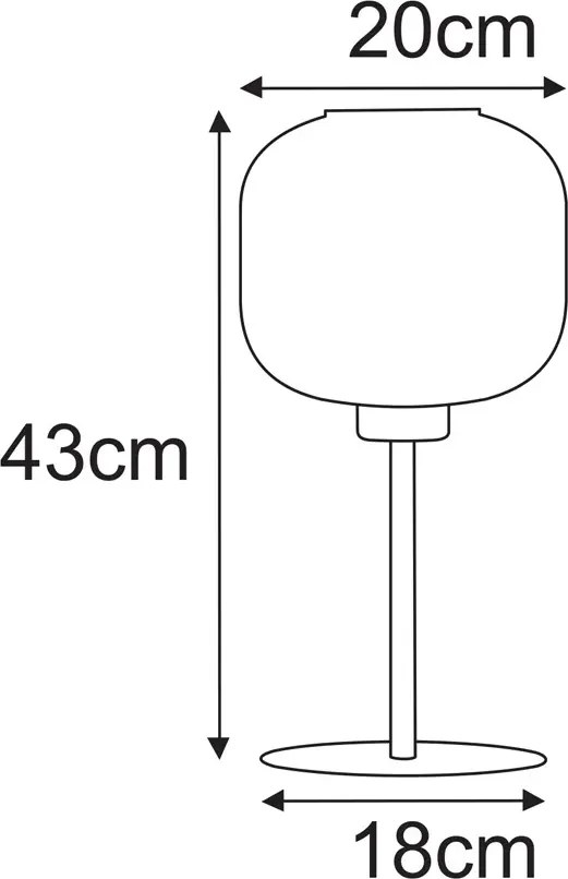 Stołowa lampka ze szklanym kloszem grafitowa P0-F65