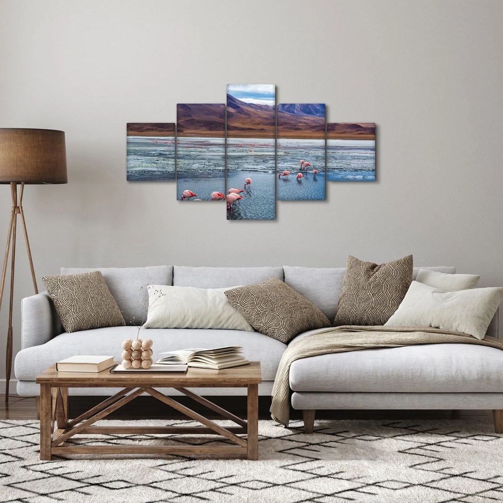 Obraz - Flamingi (125x70 cm)