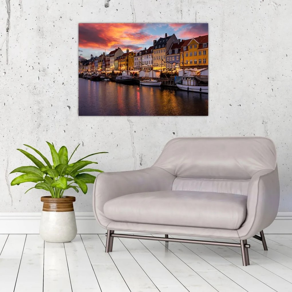 Obraz na szkle - Nyhavn, Kopenhaga (70x50 cm)