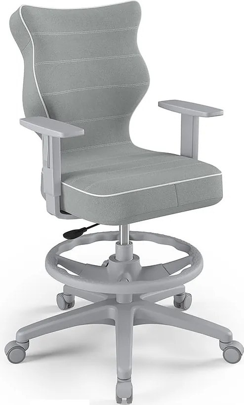 Obrotowe krzesło młodzieżowe Duo Grey rozmiar 6 (159-188 cm) z podnóżkiem