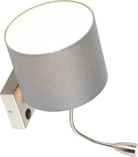 Inteligentna lampa ścienna stal z szarym odcieniem w tym Wifi A60 - Brescia
