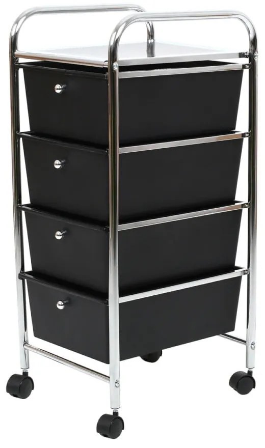 Plastikowy regał na kółkach w czarno-srebrnym kolorze 33x79 cm – Premier Housewares