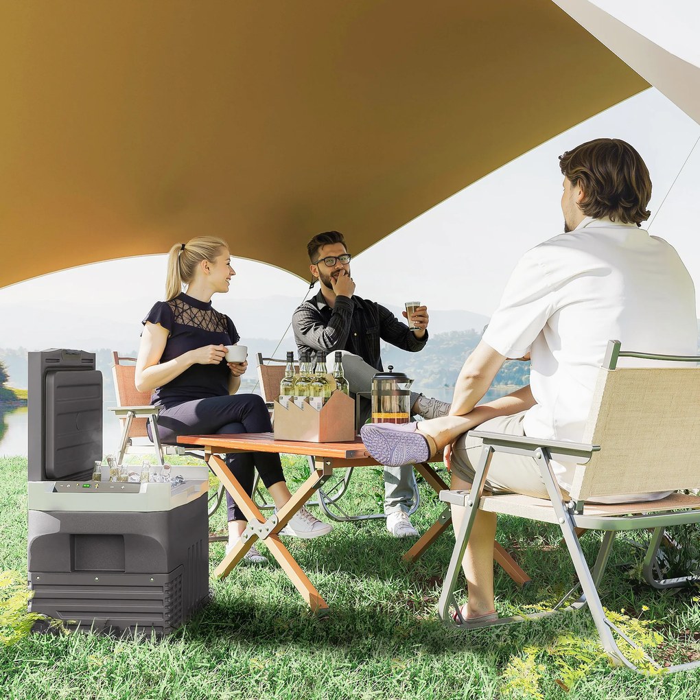 Outsunny 30 L Elektryczna Lodówka Kompresorowa z Trybem ECO i Funkcją LED, Czarna