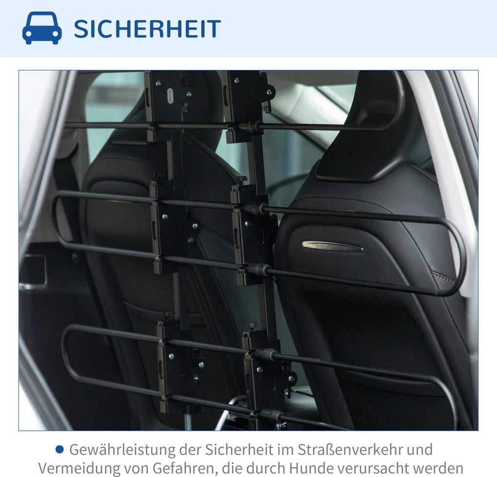 PawHut Bariery ochronne do samochodu dla psów Regulowane kratki bezpieczeństwa | Aosom PL