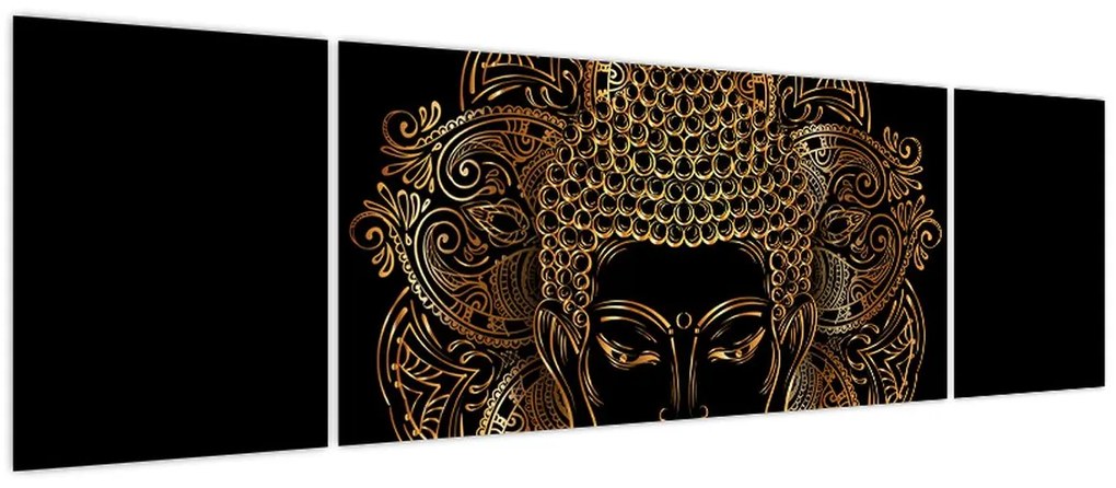 Obraz złotego Buddy (170x50 cm)