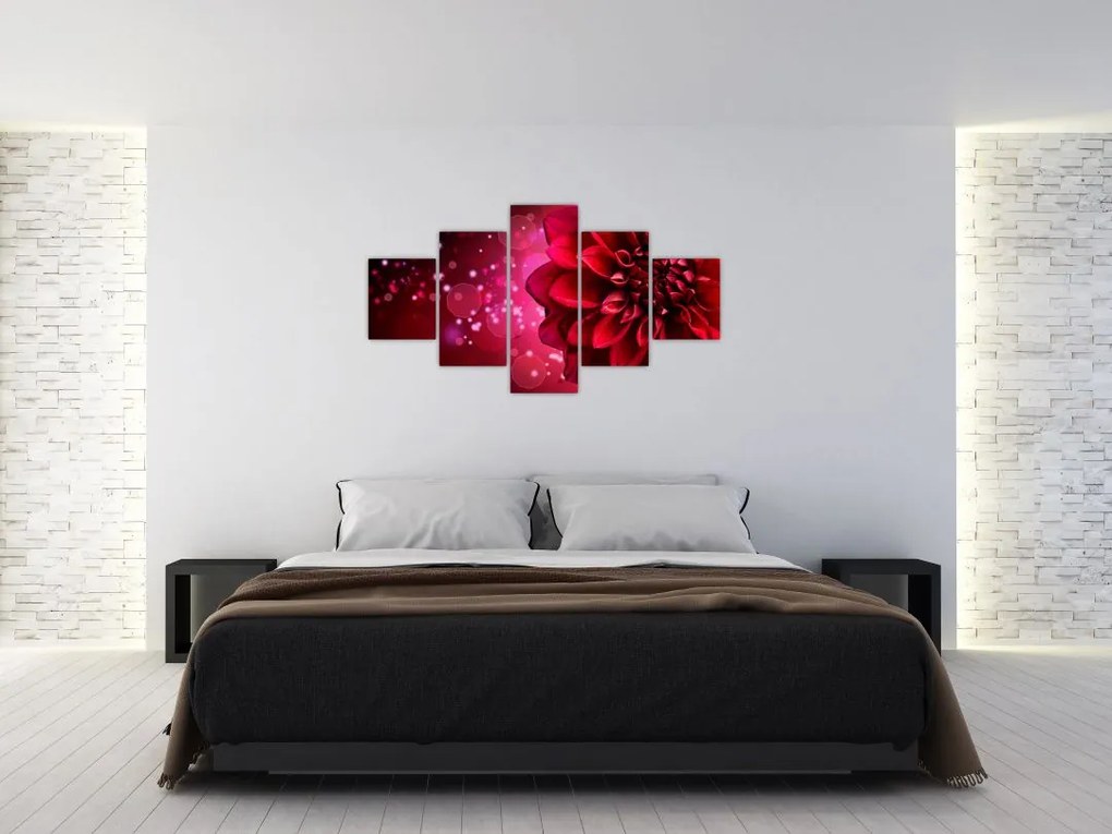 Obraz czerwonego kwiatu (125x70 cm)