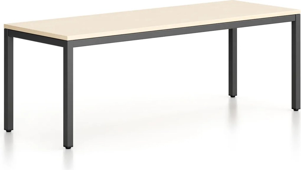 Ławka FRAME, podstawa czarna, 1685 x 404 x 468 mm, brzoza